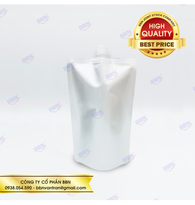 Túi đáy đứng có vòi đựng chất lỏng 1000ml màu bạc (50 túi)